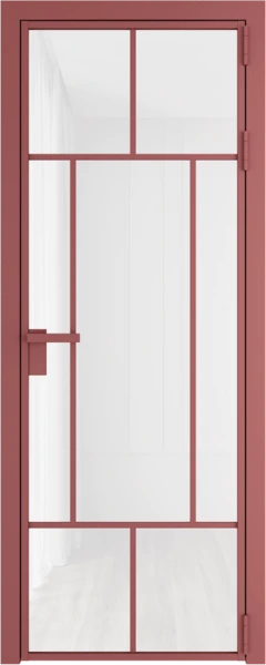 Алюминиевая дверь Profil Doors 10 AG Красный антрацит Белый триплекс