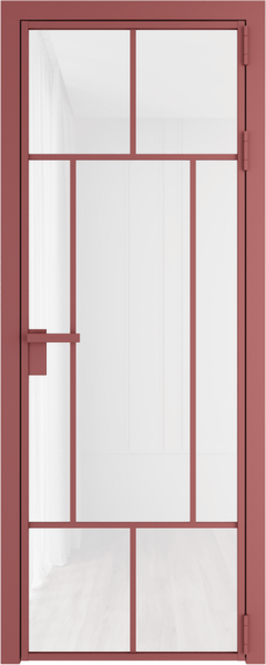 Алюминиевая дверь Profil Doors 10 AG Красный антрацит Белый триплекс