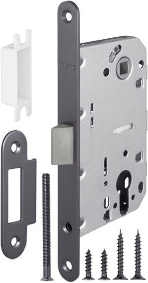 Корпус Fuaro (Фуаро) врезного замка c защёлкой PLASTP85C-50 (P85C-50) GR графит