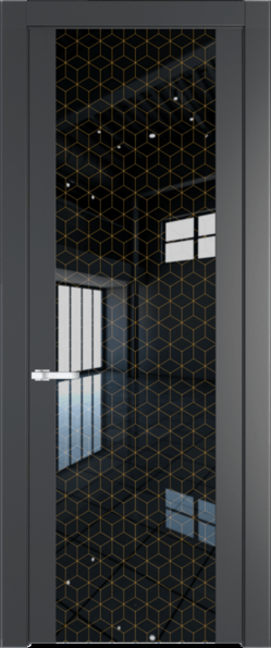 Межкомнатная дверь Profil Doors 1.7 P Лоран узор золото Графит (Pantone 425С)