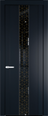 Межкомнатная дверь Profil Doors 1.9 P Лоран узор золото Нэви Блу (RAL 7016)