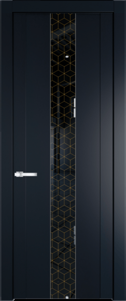Межкомнатная дверь Profil Doors 1.9 P Лоран узор золото Нэви Блу (RAL 7016)
