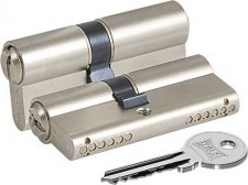 Цилиндровый механизм Kale kilit (Кале килит) 164 GN/62 (26+10+26) mm никель 3 кл. РАСКОМПЛЕКТ
