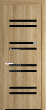 Межкомнатная дверь Profil Doors 1.6 N Черный триплекс Дуб Карамель