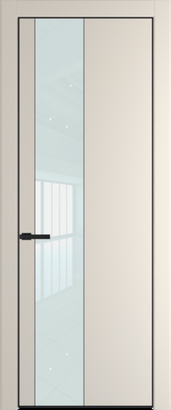 Межкомнатная дверь Profil Doors Orange 19 PE.O Белый лак Кремовая Магнолия (RAL 120-04) Черный матовый RAL9005