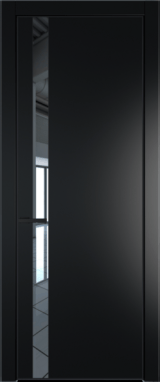 Межкомнатная дверь Profil Doors 18 PA Черный матовый RAL9005 Зеркало Блэк