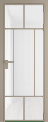 Алюминиевая дверь Profil Doors 10 AG Никель матовый Белый триплекс