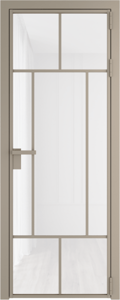 Алюминиевая дверь Profil Doors 10 AG Никель матовый Белый триплекс