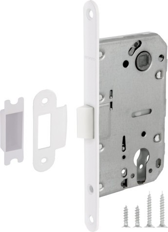 Корпус Fuaro (Фуаро) врезного замка c защёлкой PLASTP85C-50 (P85C-50) WH белый
