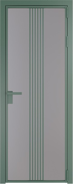 Алюминиевая дверь Profil Doors 18 AG Зеленый воск Монохром серый