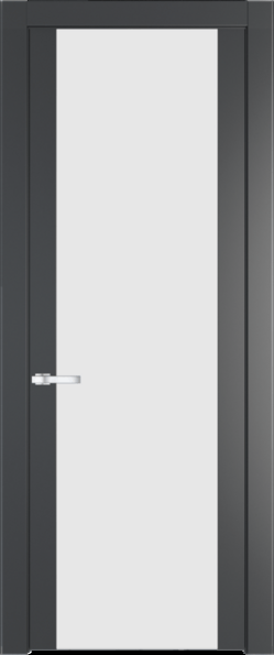 Межкомнатная дверь Profil Doors 1.7 P Монохром белый просветленный Графит (Pantone 425С)
