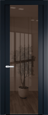 Межкомнатная дверь Profil Doors 1.7 P Зеркало бронзовое Нэви Блу (RAL 7016)