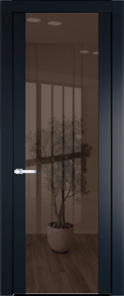 Межкомнатная дверь Profil Doors 1.7 P Зеркало бронзовое Нэви Блу (RAL 7016)