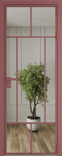 Алюминиевая дверь Profil Doors 10 AG Красный антрацит Зеркало