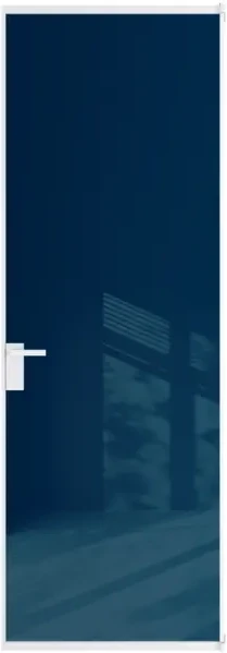 Алюминиевая дверь Profil Doors 1AT ГЛЯНЕЦ Вайт Бирюзовый триплекс
