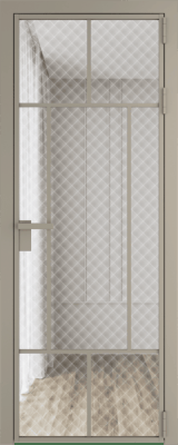 Алюминиевая дверь Profil Doors 10 AG Никель матовый Ромб белый