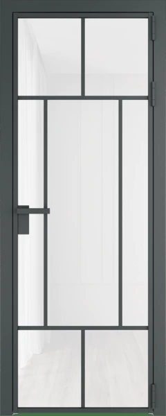 Алюминиевая дверь Profil Doors 10 AG Серая ночь Белый триплекс