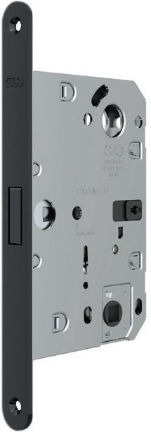B06132.50.93 AGB (АГБ) Защелка врезная WC (черный) тех. уп. без отв. пл. POLARIS WAVE