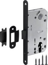 Корпус Fuaro (Фуаро) врезного замка c защёлкой PLASTP85C-50 (P85C-50) BL черный