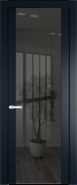 Межкомнатная дверь Profil Doors 1.7 P Зеркало серое Нэви Блу (RAL 7016)