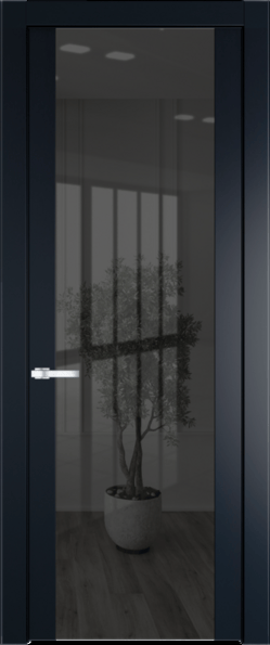 Межкомнатная дверь Profil Doors 1.7 P Зеркало серое Нэви Блу (RAL 7016)
