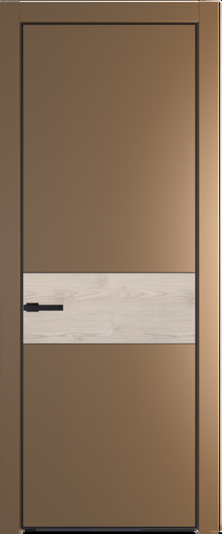 Межкомнатная дверь Profil Doors 17 PE Неро мрамор Сэнд Черный матовый RAL9005 Каштан светлый