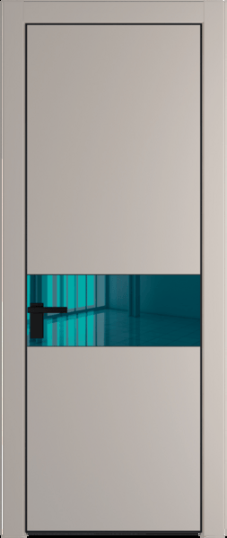 Межкомнатная дверь Profil Doors 17 PA Черный матовый RAL9005 Зеркало синее Сэнд