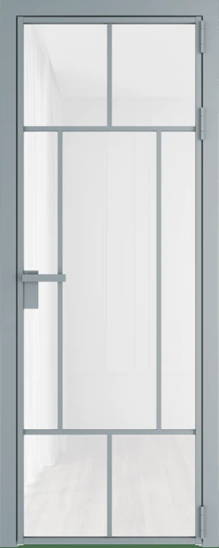 Алюминиевая дверь Profil Doors 10 AG Серебро Белый триплекс