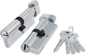 Цилиндровый Fuaro (Фуаро) механизм (200 ZM/110)2000ZMKnob110(50+10+50) CP хром 5Key с вертушкой