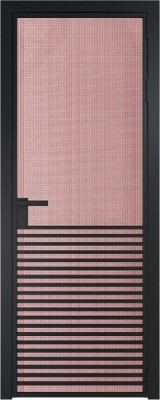 Алюминиевая дверь Profil Doors 16 AG Черный матовый RAL9005 Кризет Розовый