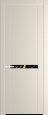 Межкомнатная дверь Profil Doors 1.4 P Нефи черный узор золото Кремовая Магнолия (RAL 120-04)