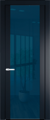 Межкомнатная дверь Profil Doors 1.7 P Зеркало синее Нэви Блу (RAL 7016)