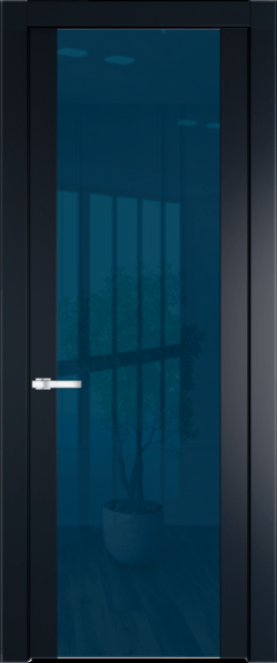 Межкомнатная дверь Profil Doors 1.7 P Зеркало синее Нэви Блу (RAL 7016)