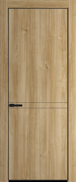 Межкомнатная дверь Profil Doors 11 NA Черный матовый RAL9005 Дуб Карамель