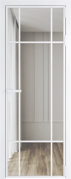Алюминиевая дверь Profil Doors 8 AG Вайт Прозрачное