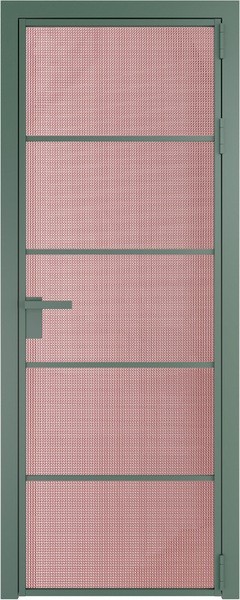 Алюминиевая дверь Profil Doors 14 AG Зеленый воск Кризет Розовый