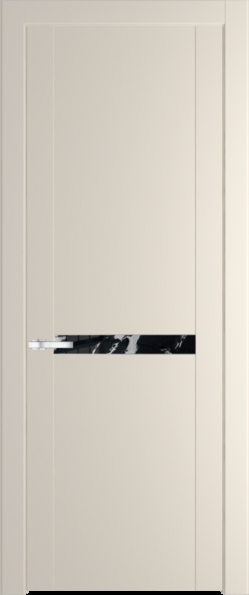 Межкомнатная дверь Profil Doors 1.4 P Нефи черный узор серебро Кремовая Магнолия (RAL 120-04)