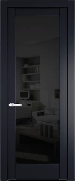 Межкомнатная дверь Profil Doors 4.1.2 PD Нэви Блу (RAL 7016) Черное тонированное