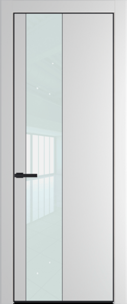 Межкомнатная дверь Profil Doors Orange 19 PE.O Белый лак Крем Вайт (RAL 120-02) Черный матовый RAL9005