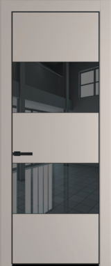Межкомнатная дверь Profil Doors 22 PA Черный матовый RAL9005 Зеркало серое Сэнд