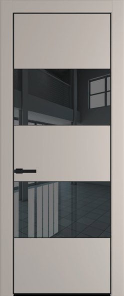 Межкомнатная дверь Profil Doors 22 PA Черный матовый RAL9005 Зеркало серое Сэнд