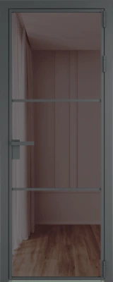 Алюминиевая дверь Profil Doors 13 AG Серая ночь Золотистая бронза