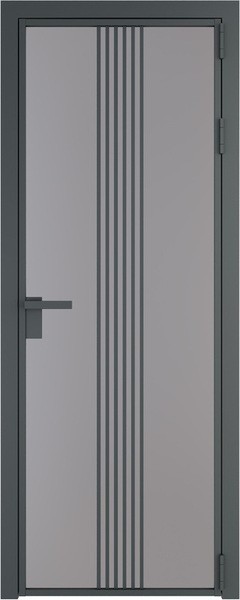 Алюминиевая дверь Profil Doors 18 AG Серая ночь Монохром серый