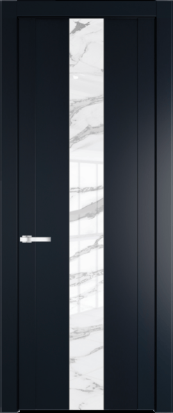 Межкомнатная дверь Profil Doors 1.9 P Нефи белый узор серебро Нэви Блу (RAL 7016)