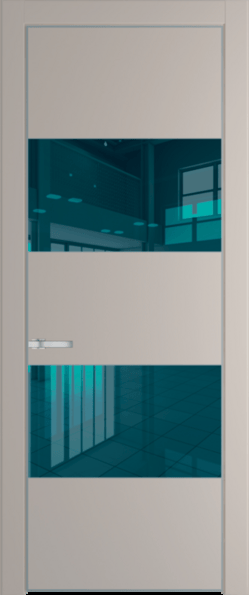 Межкомнатная дверь Profil Doors 22 PA Серебро Зеркало синее Сэнд