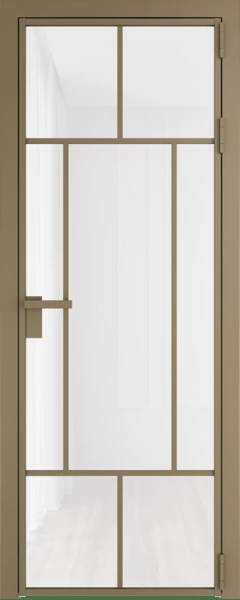Алюминиевая дверь Profil Doors 10 AG Шампань Белый триплекс