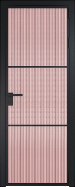 Алюминиевая дверь Profil Doors 13 AG Черный матовый Мору Розовое