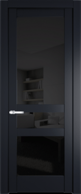Межкомнатная дверь Profil Doors 4.5.2 PD Нэви Блу (RAL 7016) Черное тонированное
