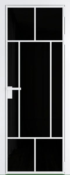 Алюминиевая дверь Profil Doors 10 AG Вайт Черный триплекс