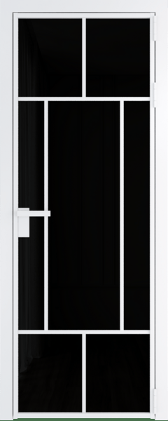 Алюминиевая дверь Profil Doors 10 AG Вайт Черный триплекс